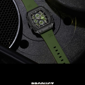 Nouvelle montre sportive pour homme NAVIFORCE NF8070, étanche, à quartz, de luxe, avec cadran en alliage de silicone en forme de seau, affichage lumineux de nuit - Product Image 5
