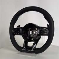 Poignée en cuir noir avec volant de voiture de Modification de trou complet pour Mercedes Benz C GLC E S CLS AMG