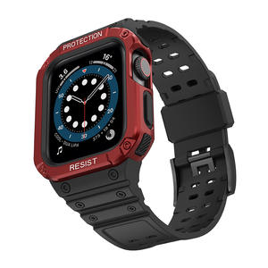 Bracelet de montre en silicone 2 en 1 pour <span class=keywords><strong>Apple</strong></span> <span class=keywords><strong>Watch</strong></span> Series 9 8 7 <span class=keywords><strong>6</strong></span> 5 4 3 2 - Product Image 3