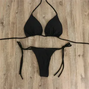 Bikini de Gasa Rosa con Detalles de Encaje, Top de Bikini con Relleno y Push-Up para <span class=keywords><strong>Mujer</strong></span> con Busto <span class=keywords><strong>Grande</strong></span>, Sin Varillas - Product Image 3
