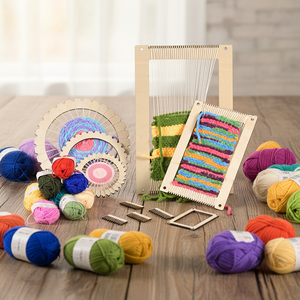Kit <span class=keywords><strong>de</strong></span> tissage circulaire en bois avec peignes, planche à tisser, outil <span class=keywords><strong>de</strong></span> découpe facile, support <span class=keywords><strong>de</strong></span> métier à tisser manuel, artisanat DIY, contreplaqué durable, objet d'art <span class=keywords><strong>de</strong></span> collection - Product Image 2