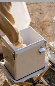 13L Modern PP Outdoor Portable Insulated Cooler <b>Box</b> for Wine & Cans Car Camping Iron Bucket with Ice Block - Product Image 3