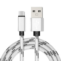 Kabel Pengisian Cepat Micro-USB 3A OEM/ODM Berbahan Nilon Kepang dan Aluminium Alloy untuk iPhone 6/7/8/X dengan Konektor Putar 180 Derajat, Garansi 12 Bulan