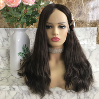 Perruque en dentelle invisible HD avec cheveux humains vierges européens longs, blonds avec racines brun clair, pour femmes blanches