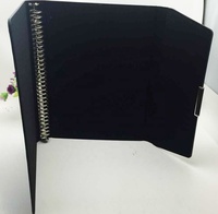 Classeur à trois volets en cuir PU noir personnalisé A4 pour reliure à anneaux couverture en cuir