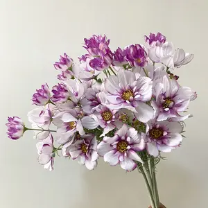 KEWEI 045 Artificial Coreopsis Cosmos Flower Silk Daisy Flower 4 Forks Purple Poppy Artificial Flowers Wedding Daisy