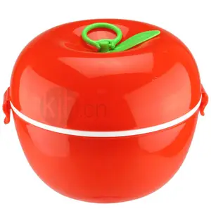 KJH Dal Vivo 600ML BPA Libero di Plastica Portatile di Apple a Forma di Scatola di Pranzo Contenitori Per Alimenti Con Il Cucchiaio Per I Bambini