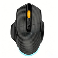 Mouse Gaming Nirkabel Berbahan Serat Karbon Tahan Air dengan Cangkang Anyaman, Tiga Mode (2.4G/Bluetooth/Kabel) Pemrograman Makro untuk Penggunaan Luar Ruangan