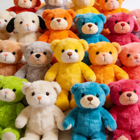 Jouets en peluche personnalisés pour enfants, ours en peluche multicolores de différentes tailles, animaux en peluche pour cadeau de baby shower