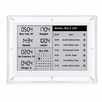 Kylendar Calendrier intelligent en papier électronique acrylique premium de 7,5 pouces avec affichage de l'heure et de la météo pour les décisions nocturnes au bureau