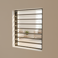 Fenêtre à persiennes horizontales en verre moderne, profil en aluminium facile à nettoyer pour les projets de rénovation de maison
