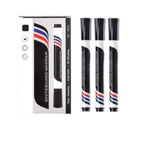 Marqueurs pour tableau blanc effaçable à sec, 3 couleurs (noir/rouge/bleu), grande capacité, sans traces, pointe en fibre lisse pour le bureau, l'école