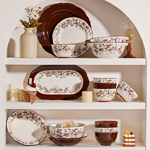 Vajilla de Cerámica Floral Retro <span class=keywords><strong>Romántica</strong></span> Francesa con un Diseño Magnífico para Comidas Familiares <span class=keywords><strong>y</strong></span> Cenas en Casa - Product Image 2