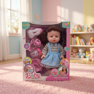 Muñeca de Juguete Educativa Deluxe con Voz, 27 cm, con Vestido Rosa y Set de Alimentación para Niños en Edad Preescolar, Juego de Roles - Product Image 1
