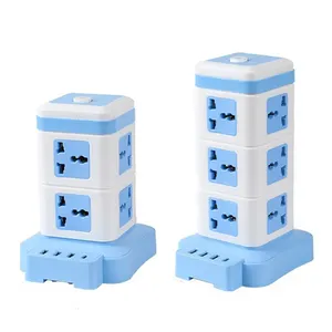 Hot Selling Tower Socket Multi Plug Adapter Power Strip Electrical Extension Table Socket with USB Port and Type C Charging