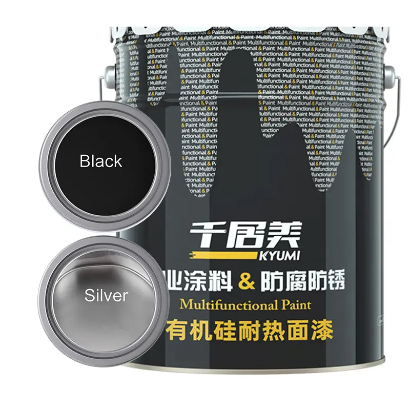 700 degrees high temperature silicone heat resistant paint silver black steel structure anticorros paint