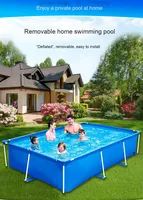 Großer Rechteckiger Indoor/Outdoor PVC-Leinwand Faltbarer Umweltfreundlicher Pool Grenzüberschreitendes Design für Haushalt Kinder-Schwimmbecken