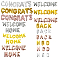 BLN Vente en gros – Ensemble de ballons lettres réutilisables écologiques en Mylar doré, argenté et or rose pour les fêtes de remise des diplômes et la rentrée scolaire