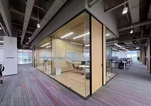 ระบบพาร์ทิชันกระ<span class=keywords><strong>จ</strong></span>กสำนักงานและตัวแบ่ง<span class=keywords><strong>ผนัง</strong></span>กระจกแบบเคลื่อนย้ายได้ตัวแบ่งห้องอลูมิเนียมกันเสียงพร้อมแผงกระ<span class=keywords><strong>จ</strong></span>กฝ้าแบบเลื่อน - Product Image 3