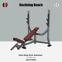 Banco de Pesas Reclinable con Respaldo Ajustable, Ganchos Independientes para Barra, Estructura de Acero Estable para Equipos de Gimnasio Comercial