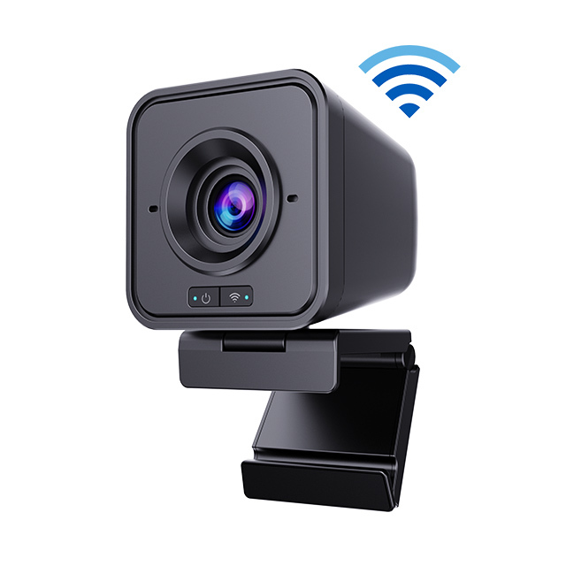 2.4G Wireless Full HD 1080p/30fps PC Laptop Webcam for Zoom Teams Skype with Mic 20m Indoor Transmission Built in Battery