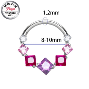 Orecchini Freya in Titanio ASTM F136 con Zirconi per Cartilagine, Anelli Daith <span class=keywords><strong>Helix</strong></span>, Orecchini a Cerchio alla Moda, Anelli per Naso, Clicker per Septum, Gioielli per Piercing Corporeo - Product Image 5