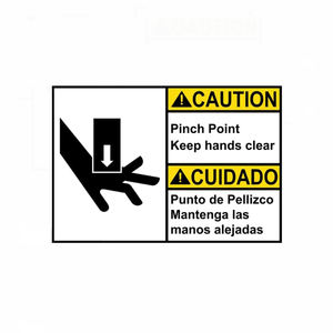 Etiqueta <span class=keywords><strong>de</strong></span> Seguridad Bilingüe ANSI con Advertencia <span class=keywords><strong>de</strong></span> Punto <span class=keywords><strong>de</strong></span> Presión, Mantenga las Manos Alejadas - Product Image 5