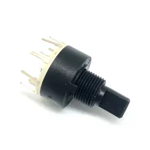 Free Samples Factory 16mm Band Rotary Switch 2 3 4 5 6 7 8 Poles Multiple Positions Square Rotary Switch
