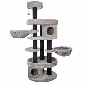 Gattino gatto grasso albero grande casa per animali domestici carino tetto nero casa palestra resina Poster castello in legno in Rattan cane erba gatta - Product Image 5