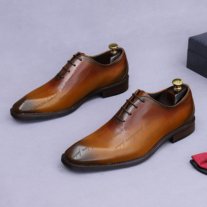 Chaussures d'affaires en cuir pour hommes, cuir véritable, grande taille, chaussures habillées, finition brillante, couleur vive - Product Image 4