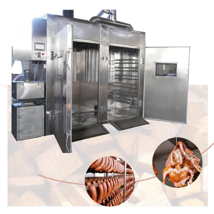 500 Kg Per Tumpuk Oven Asap Bacon, Mesin Asap Ikan Rumah Asap Daging