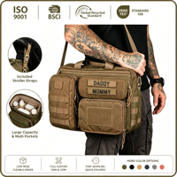 Sac à couches 24L en polyester 600D résistant à l'eau avec poche rembourrée pour tablette, poche pour lingettes et matelas à langer amovible pour les trajets quotidiens