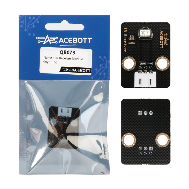 ACEBOTT China Made ±35° Receiving Angle 38KHz Universal Wireless Infrared IR Remote Control Receiver Sensor Module for Arduino