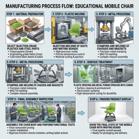Chaise d'étude ergonomique robuste en plastique pour salle de classe, avec roulettes, pour adultes, garantie 3-8 ans, fabriquée en usine certifiée ISO