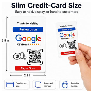 Carte NFC personnalisée avec URL de lien Google Review et code QR encodé, carte à tapoter pour affichage, pour café, salon, restaurant, hôtel, carte de visite professionnelle - Product Image 4