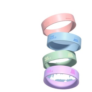 Bandas de resistencia Lingpao de silicona, 15lb, 25lb, 35lb, 50lb, paquete de cuatro para fitness, yoga, ejercicio en casa, moldeamiento corporal - Product Image 1