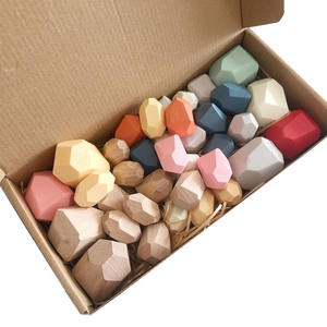 Blocchi di costruzione per l'apprendimento prescolare Montessori in legno massello che impilano e smistano pietre di bilanciamento per giovani studenti - Product Image 6