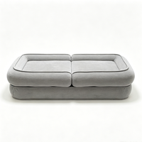 AP-R1 Lit pour animaux de compagnie en mousse orthopédique de luxe, très grand, en tissu, avec éponge douce compressée et peluche, modèle Villa