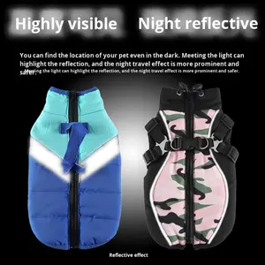 เสื้อแจ็คเก็ตสุนัขสำหรับฤดูหนาว ผ้าโพลีเอสเตอร์ กันหนาว ขายดีข้ามประเทศ สำหรับ<span class=keywords><strong>สุนัข</strong></span><span class=keywords><strong>พันธุ์</strong></span>กลาง สามารถใช้สายจูงได้ - Product Image 2