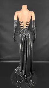 Gaun Bodycon Panjang Bahan Satin Mesh Seksi untuk Wanita, Pesta Malam, <span class=keywords><strong>Prom</strong></span>, Ulang Tahun, Kostum Anti-Statis, Pinggang Alami, Musim Panas - Product Image 6