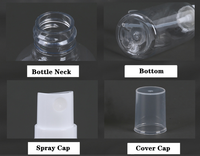 Bouteilles pulvérisatrices en plastique PET transparentes en gros, 75ml, 80ml, 100ml, 120ml, 150ml