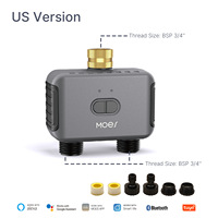 Para Tuya Smart Home Garden Válvula de agua de riego de 2 vías Aplicación Aspersor de control remoto Salida dual IPS Temporizador de barra de batería