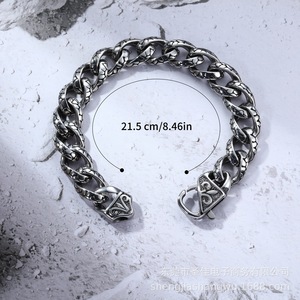 Pulsera de cadena de plata tibetana, joyería retro de Hip Hop para hombre CE351 - Product Image 2