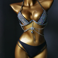 Nouveau maillot de bain push-up uni avec pompons, ensemble bikini pour soirée en boîte de nuit