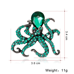 Europe and America Vintage Crystal Rhinestone Octopus <strong>Brooch</strong> Pins Diamond Marine Organism Devilfish <strong>Brooch</strong> - Product Image 3