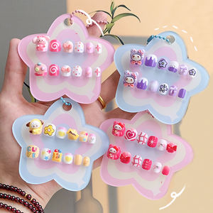 <span class=keywords><strong>Uñas</strong></span> Postizas Cortas Cuadradas <span class=keywords><strong>de</strong></span> ABS, Diseño <span class=keywords><strong>de</strong></span> Dibujos Animados, 12 Piezas, para Niñas, <span class=keywords><strong>Uñas</strong></span> a Presión - Product Image 1
