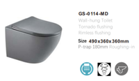 Toilette murale moderne de luxe en céramique blanche, articles sanitaires monobloc avec réservoir dissimulé P-Trap pour hôtels et salles de bains
