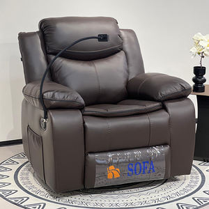 Europäischer Moderner Leder-Maniküre-Sessel mit Manueller Verstellung, Multifunktionaler Schaukel-Massage-Sessel mit Kreuzrücken und Quadratischen Armlehnen für das Wohnzimmer - Product Image 1