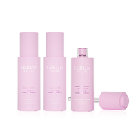 Bouteilles cosmétiques en verre givré avec bouchon rose, 30 ml, prix d'usine
