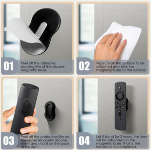 حامل ممغنط للتحكم عن بعد مثبت على الحائط بدون مثقاب لمكيف الهواء منظم ذاتي اللصق للتلفزيون عن بعد فرشاة أسنان كهربائية - Product Image 5